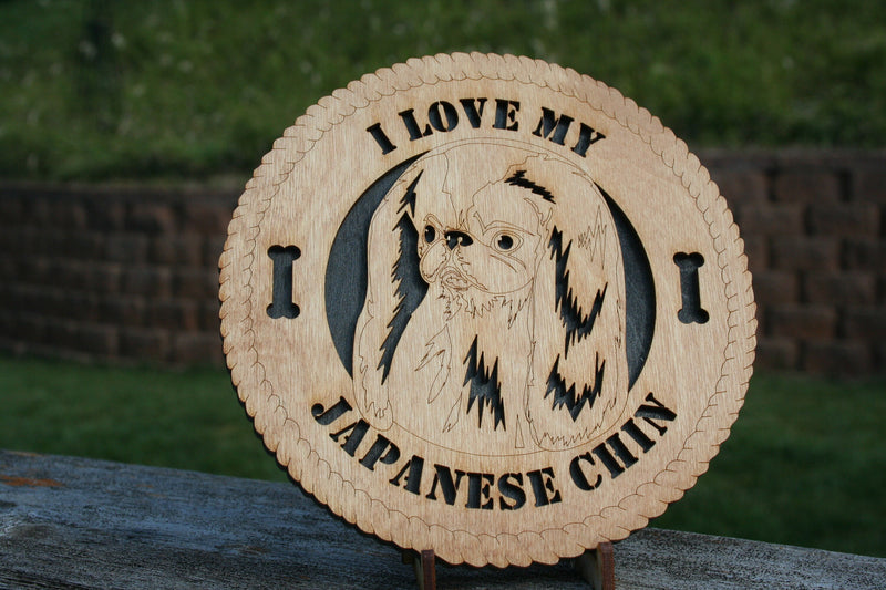 I Love My Japanese Chin Dog Plaque, Dog Sign, Dog Decor, Dog Home Decor, Dog Wall Art, Dog Desk Art, Japanese Chin Dog Gift, Mini Dog