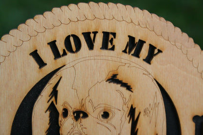 I Love My Japanese Chin Dog Plaque, Dog Sign, Dog Decor, Dog Home Decor, Dog Wall Art, Dog Desk Art, Japanese Chin Dog Gift, Mini Dog