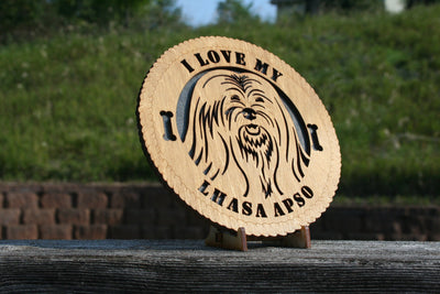 I Love My Lhasa Apso Dog Plaque, Dog Lover, Dog Home Decor, Dog Wall Art, Dog Desk Art, Lhasa Apso Dog Lovers, Small Dog Sign