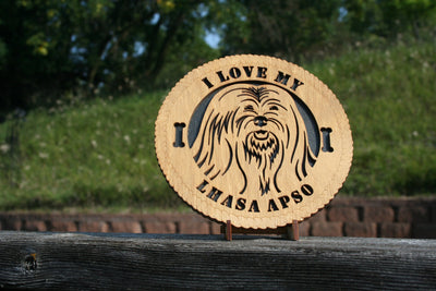 I Love My Lhasa Apso Dog Plaque, Dog Lover, Dog Home Decor, Dog Wall Art, Dog Desk Art, Lhasa Apso Dog Lovers, Small Dog Sign