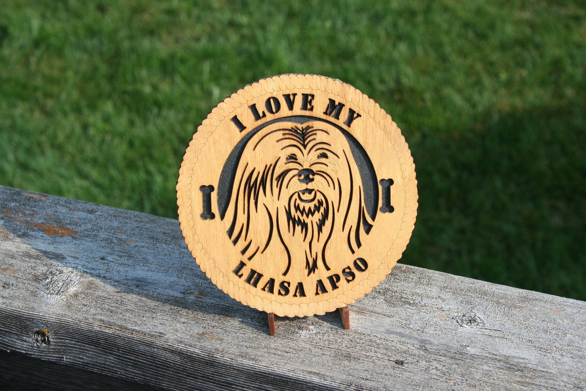 I Love My Lhasa Apso Dog Plaque, Dog Lover, Dog Home Decor, Dog Wall Art, Dog Desk Art, Lhasa Apso Dog Lovers, Small Dog Sign