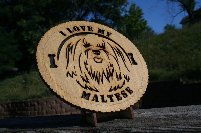 I Love My Maltese Dog Plaque, Maltese Gift, Maltese Dog Sign, Maltese Wall Art, Maltese Home Decor, Maltese Shelf Decoration, Maltese Lover