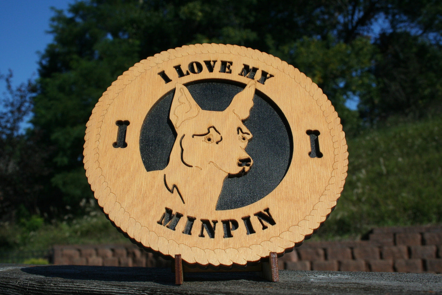 I Love My Min Pin Dog Plaque, Min Pin Gift, Min Pin Dog Sign, Min Pin Wall Art, Min Pin Home Decor, Min Pin Shelf Decoration, Min Pin Lover