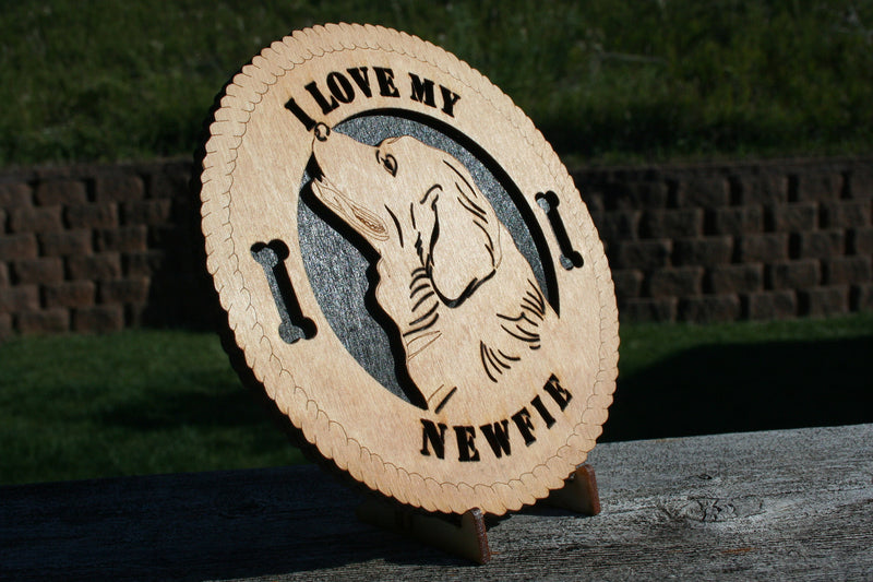 I Love My Newfie Dog Plaque, Newfoundland Dog, Newfie Dog Gift/Sign, Newfie Wall Art, Newfie Home Decor, Newfie Decoration, Newfie Lover