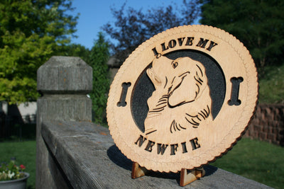 I Love My Newfie Dog Plaque, Newfoundland Dog, Newfie Dog Gift/Sign, Newfie Wall Art, Newfie Home Decor, Newfie Decoration, Newfie Lover