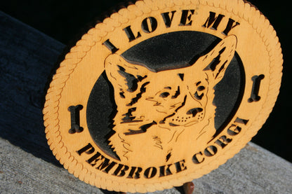 I Love My Pembroke Corgi Dog Plaque, Pembroke Corgi Dog, Pembroke Corgi Dog Gift/Sign, Pembroke Corgi Wall Art, Pembroke Corgi Lover