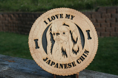 I Love My Japanese Chin Dog Plaque, Dog Sign, Dog Decor, Dog Home Decor, Dog Wall Art, Dog Desk Art, Japanese Chin Dog Gift, Mini Dog