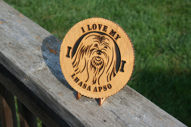 I Love My Lhasa Apso Dog Plaque, Dog Lover, Dog Home Decor, Dog Wall Art, Dog Desk Art, Lhasa Apso Dog Lovers, Small Dog Sign