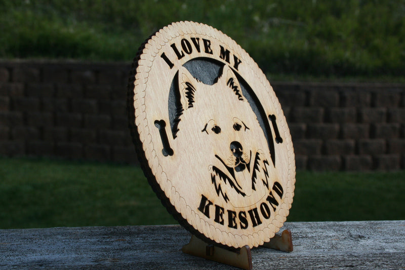 I Love My Keeshond Dog Plaque, Keeshond Gift, Keeshond Sign, Keeshond Wall Art, Keeshond Home Decor, Keeshond Shelf Decoration