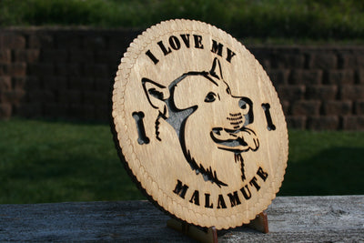 I Love My Malamute Dog Plaque, Malamute Dog Sign, Malamute Dog Lover, Malamute Home Decor, Malamute Wall Art, Malamute Dog Gift