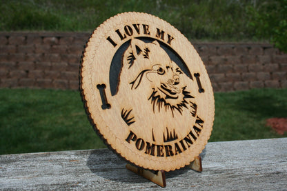 I Love My Pomerainian Dog Plaque, Pomerainian Home Decor, Pomerainian Wall Art, Pomerianian Christmas Gift, Dog Lover, Pomerainian Dog Sign