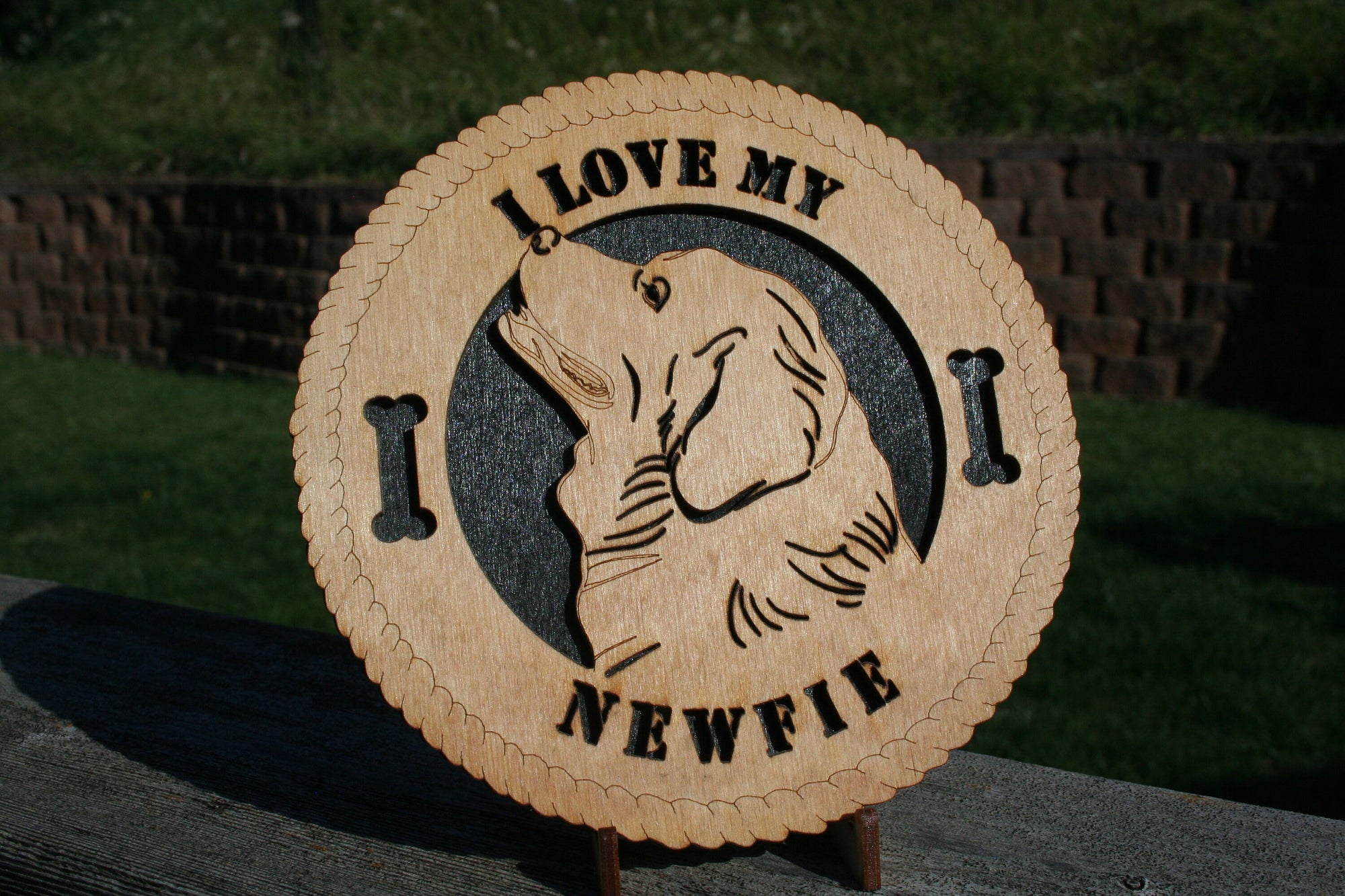 I Love My Newfie Dog Plaque Newfoundland Dog Newfie Dog Gift Sign Newfie Wall Art Newfie Home Decor Newfie Decoration Newfie Lover