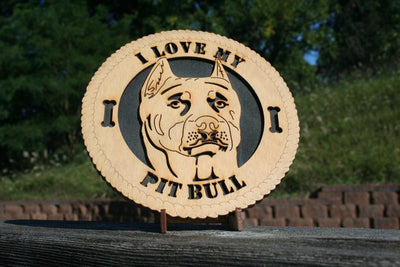 I Love My Pit Bull Dog Plaque, Pit Bull Dog, Pit Bull Dog Gift/Sign, Pit Bull Wall Art, Pit Bull Home Decor, Pit Bull Decoration