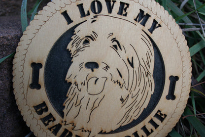 I Love My Bearded Collie, Beardie, Bearded Collie Gift, Bearded Collie Tribute, Bearded Collie Unique Gift, Bearded Collie Plaque, Beardies