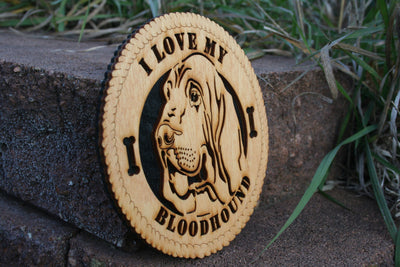 I Love My Bloodhound Gift, Bloodhound Plaque, Bloodhound Tribute, Unique Bloodhound Decor,